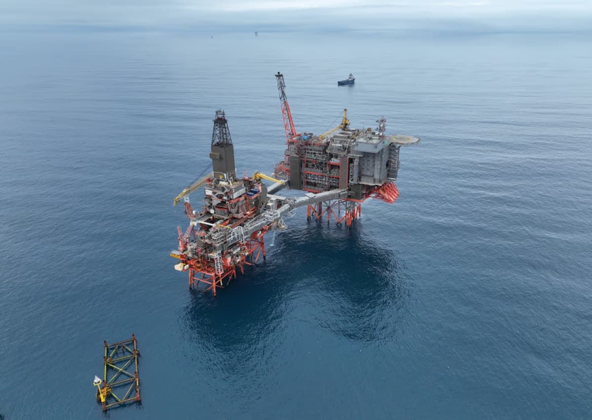 Valhall offshore oil production platform in the Norwegian North Sea operated by Aker BP