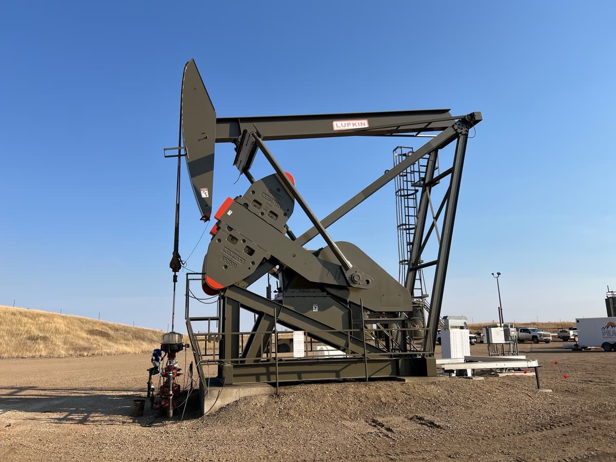 Oil and gas pump jack on federal land managed by the Bureau of Land Management Montana-Dakotas
