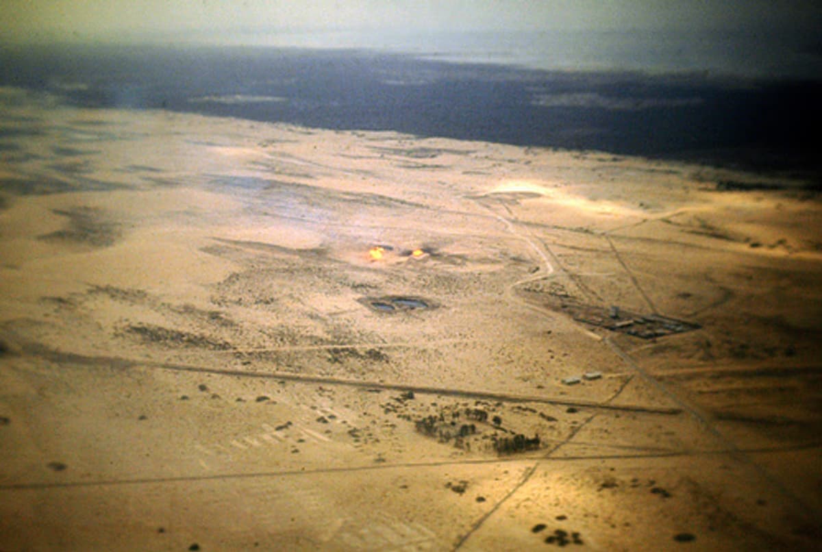 Gas and oil separation facility at Saudi Aramco Abqaiq field in Saudi Arabia