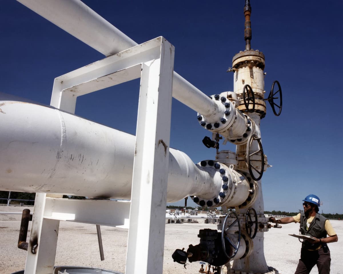 Wellhead at the Big Hill Strategic Petroleum Reserve salt dome storage site in Jefferson County, Texas