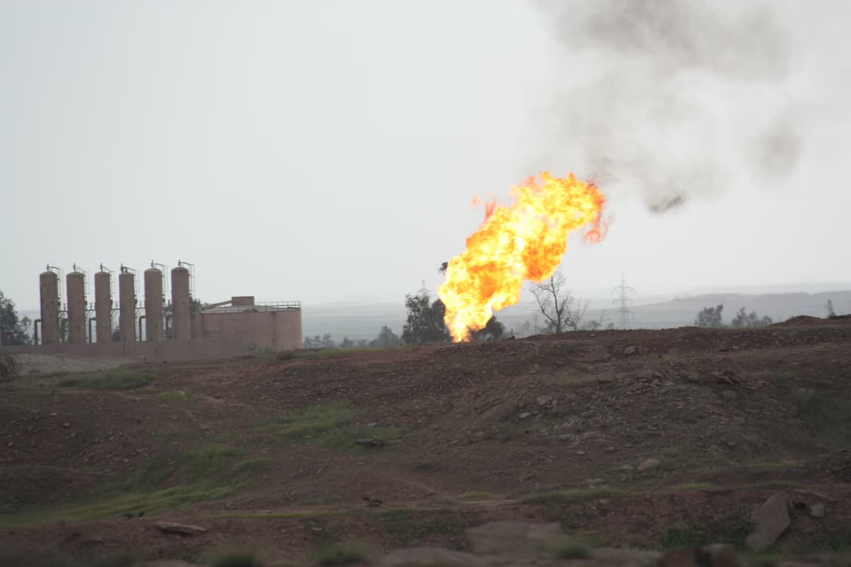Oil extraction equipment at Kirkuk oil field in northern Iraq