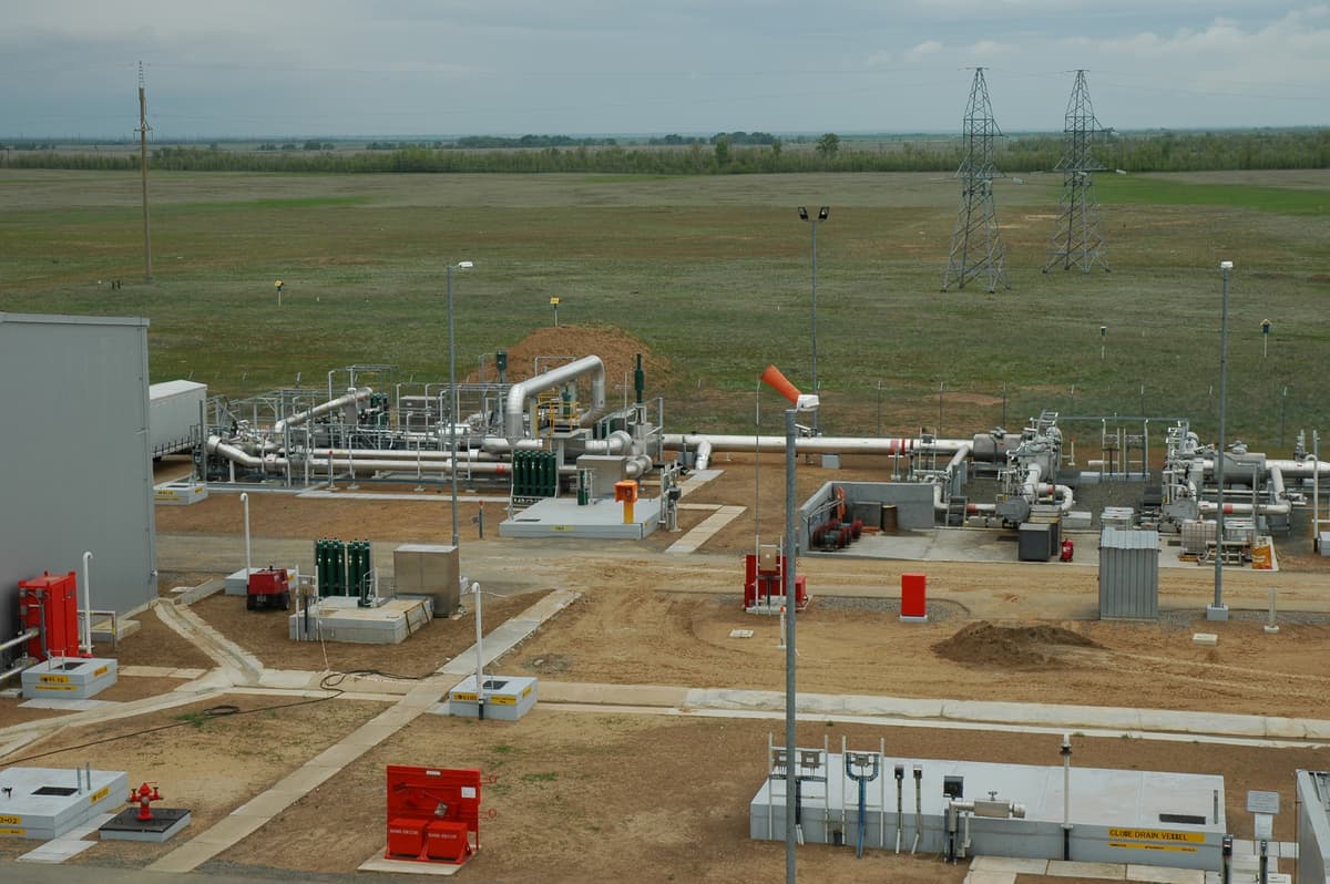 Bolshoi Chagan pumping station serving the Karachaganak oil and gas field in western Kazakhstan