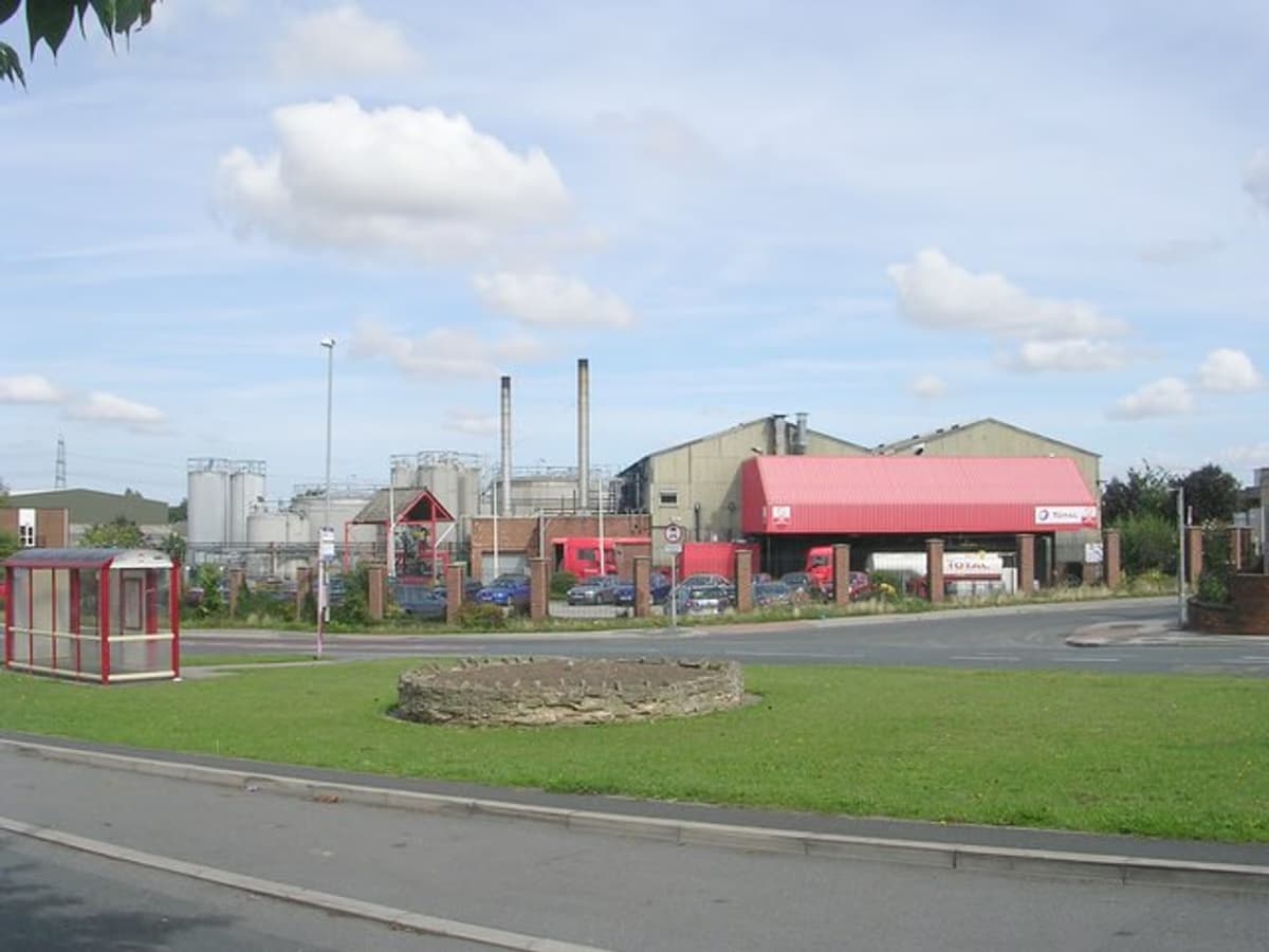 TotalEnergies oil refinery facility on Ferrybridge Road United Kingdom with processing equipment