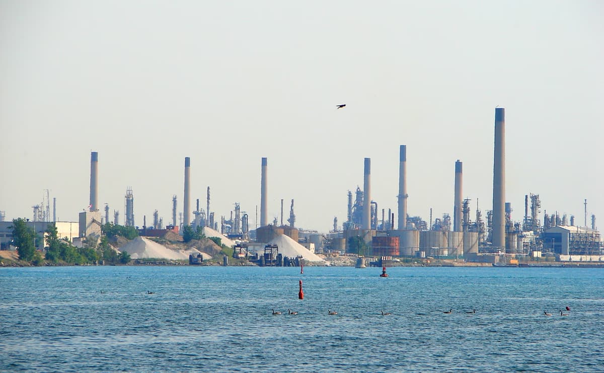 Imperial Oil refinery complex at Sarnia Chemical Valley in Ontario Canada