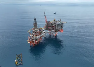 Valhall offshore oil production platform in the Norwegian North Sea operated by Aker BP