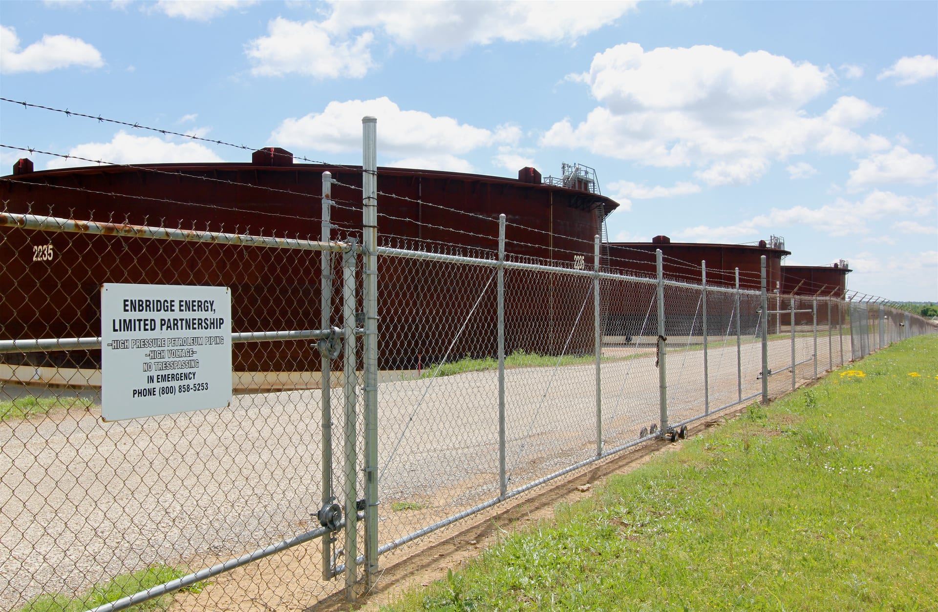Enbridge crude oil storage tanks at Cushing, Oklahoma, the WTI delivery hub