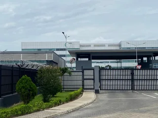 Exterior view of Nigeria Liquefied Natural Gas NLNG corporate headquarters building in Lagos