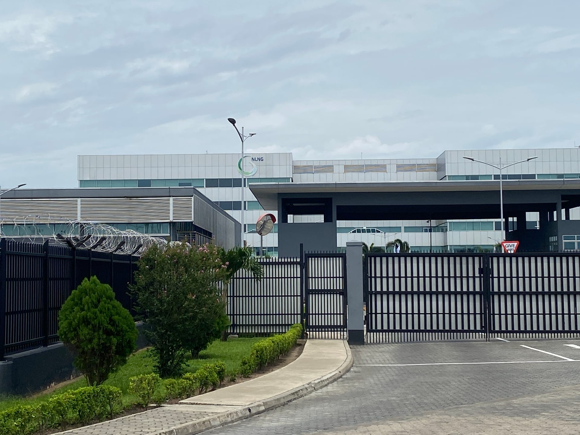 Exterior view of Nigeria Liquefied Natural Gas NLNG corporate headquarters building in Lagos