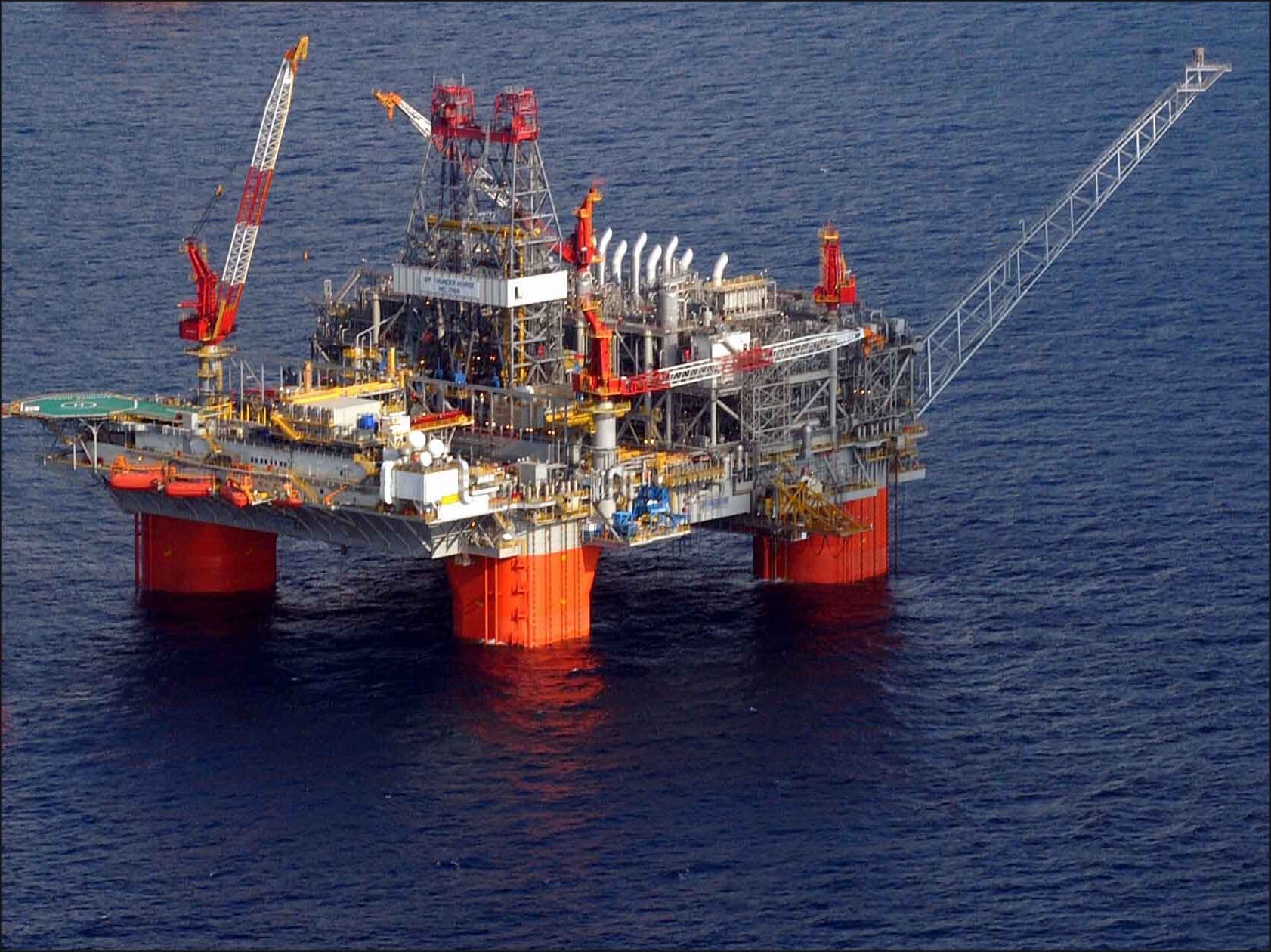 BP Thunder Horse semi-submersible oil production platform in the Gulf of Mexico