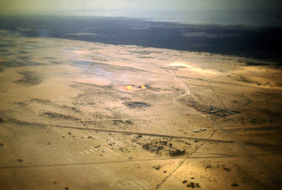 Gas and oil separation facility at Saudi Aramco Abqaiq field in Saudi Arabia