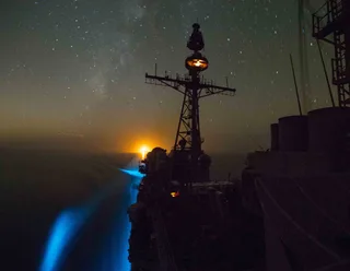 USS Princeton guided-missile cruiser transiting the Strait of Hormuz during U.S. 5th Fleet operations