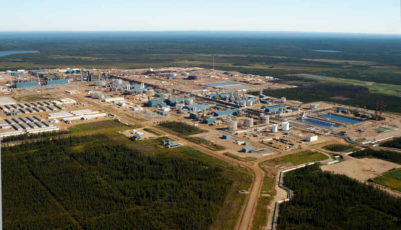 Aerial view of Suncor Firebag oil sands facility in northern Alberta