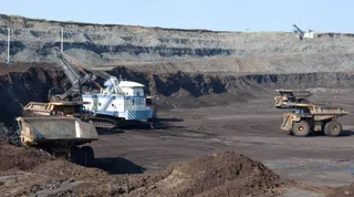 Canadian Natural Resources open-pit oil sands mining operation at Horizon in Alberta