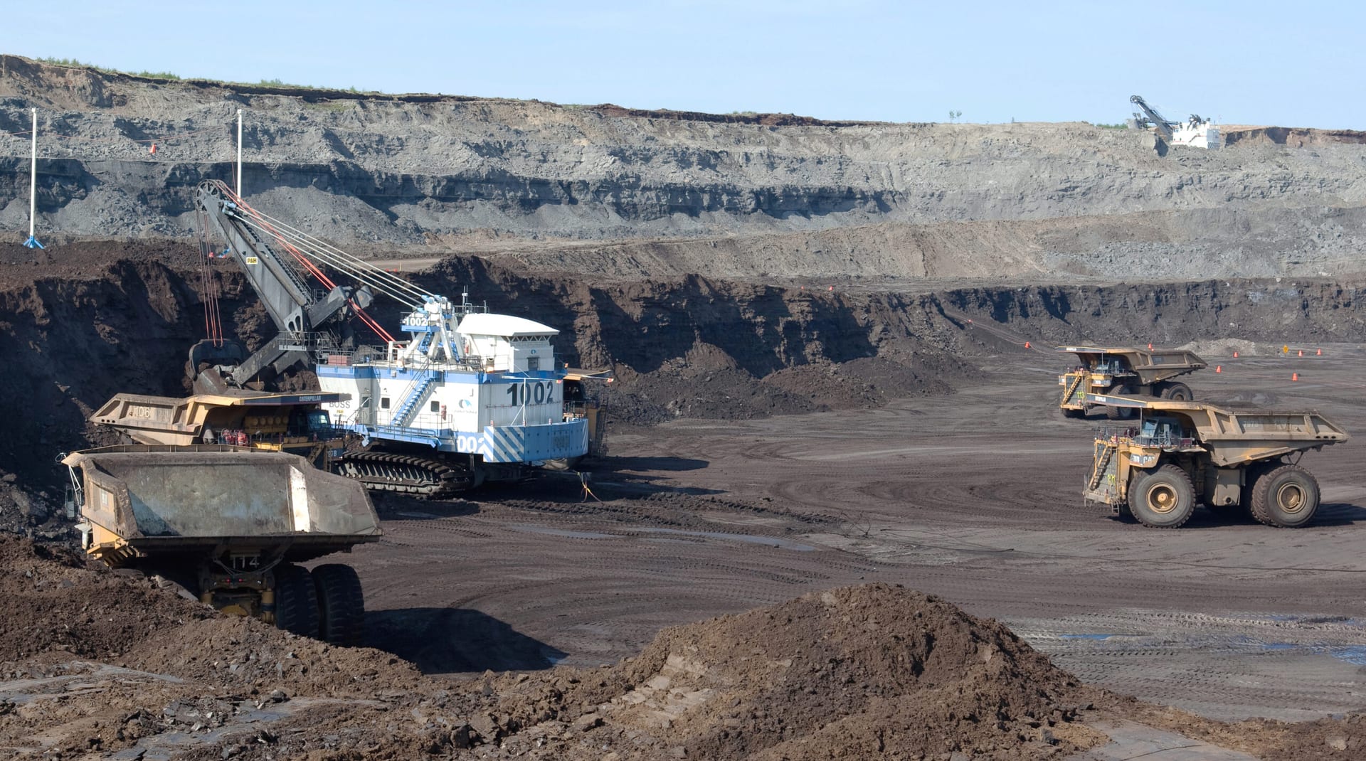Canadian Natural Resources open-pit oil sands mining operation at Horizon in Alberta