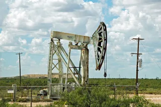 Active Permian Basin oil well in Ector County Texas adjacent to Wolfcamp and Spraberry formations