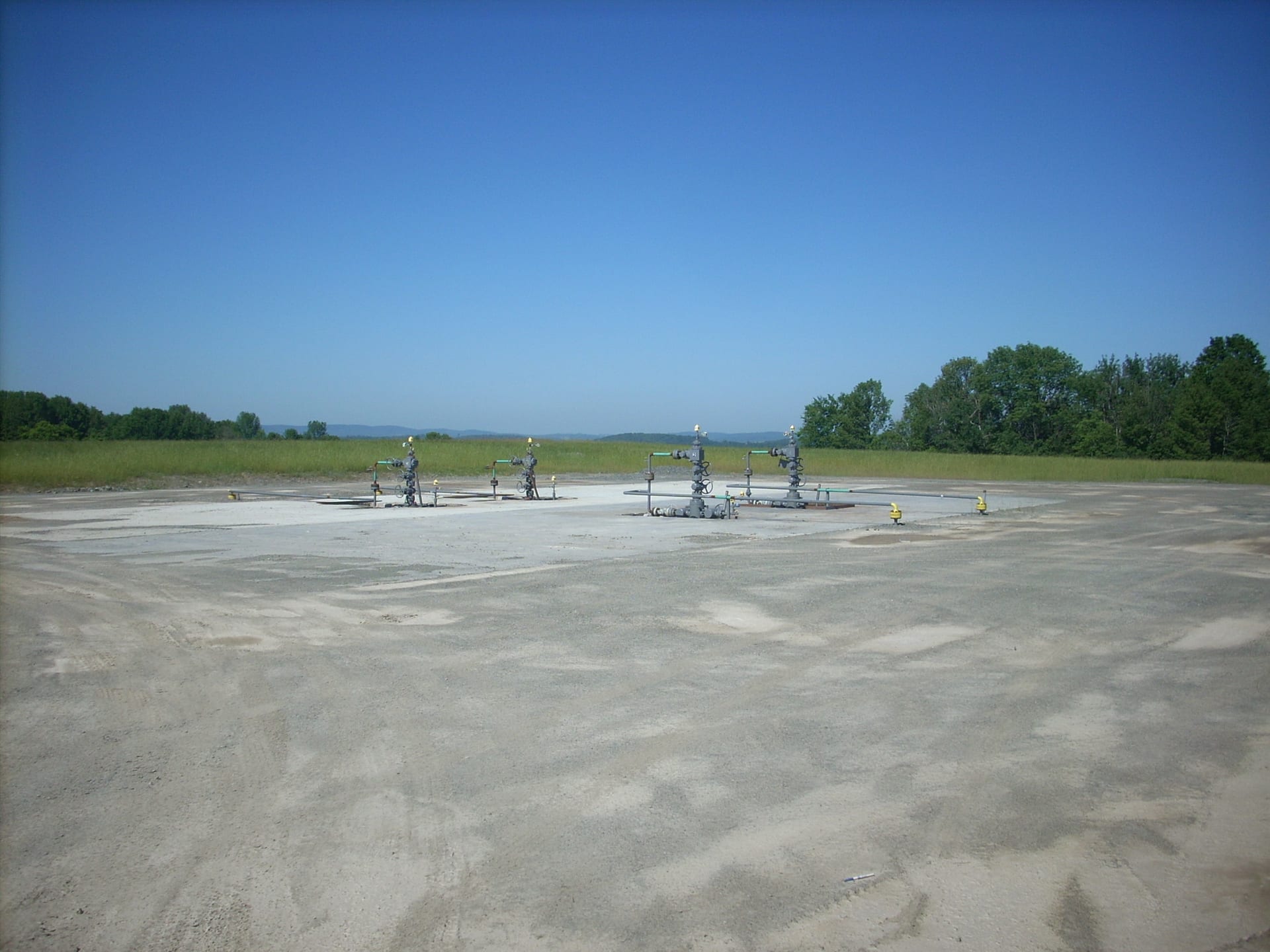 Active natural gas well head at a shale drilling site in Pennsylvania Marcellus formation