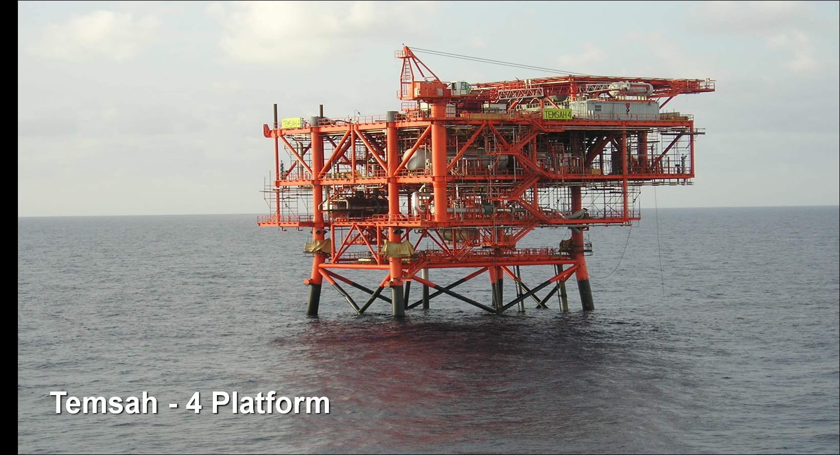 Offshore gas platform at the Temsah field in Egypt's Eastern Mediterranean where Eni operates with BP