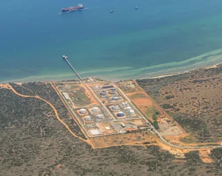 PDVSA Gas facility on Isla de Margarita Venezuela showing infrastructure under PDVSA state oil company operations