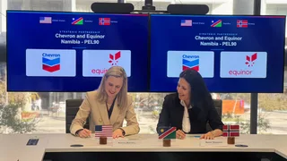 Equinor executives at the PEL 90 stake acquisition signing ceremony for Namibia Orange Basin