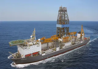 Valaris DS-17 drillship positioned for Equinor Raia deepwater gas project in Brazil Campos Basin
