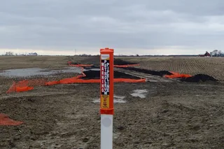 Enbridge Line 6B crude oil pipeline right-of-way through farmland in Porter County Indiana