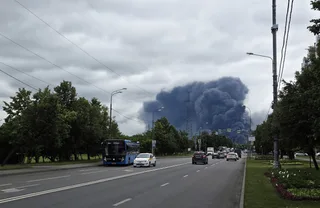 Fire at Gazprom Neft Moscow Oil Refinery in Kapotnya after June 2026 drone strike