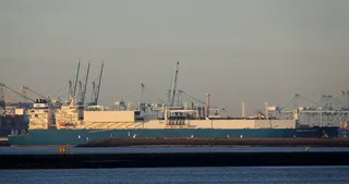 LNG carrier vessel MARAN GAS ITHACA at Nijlhaven Europoort terminal in the Netherlands