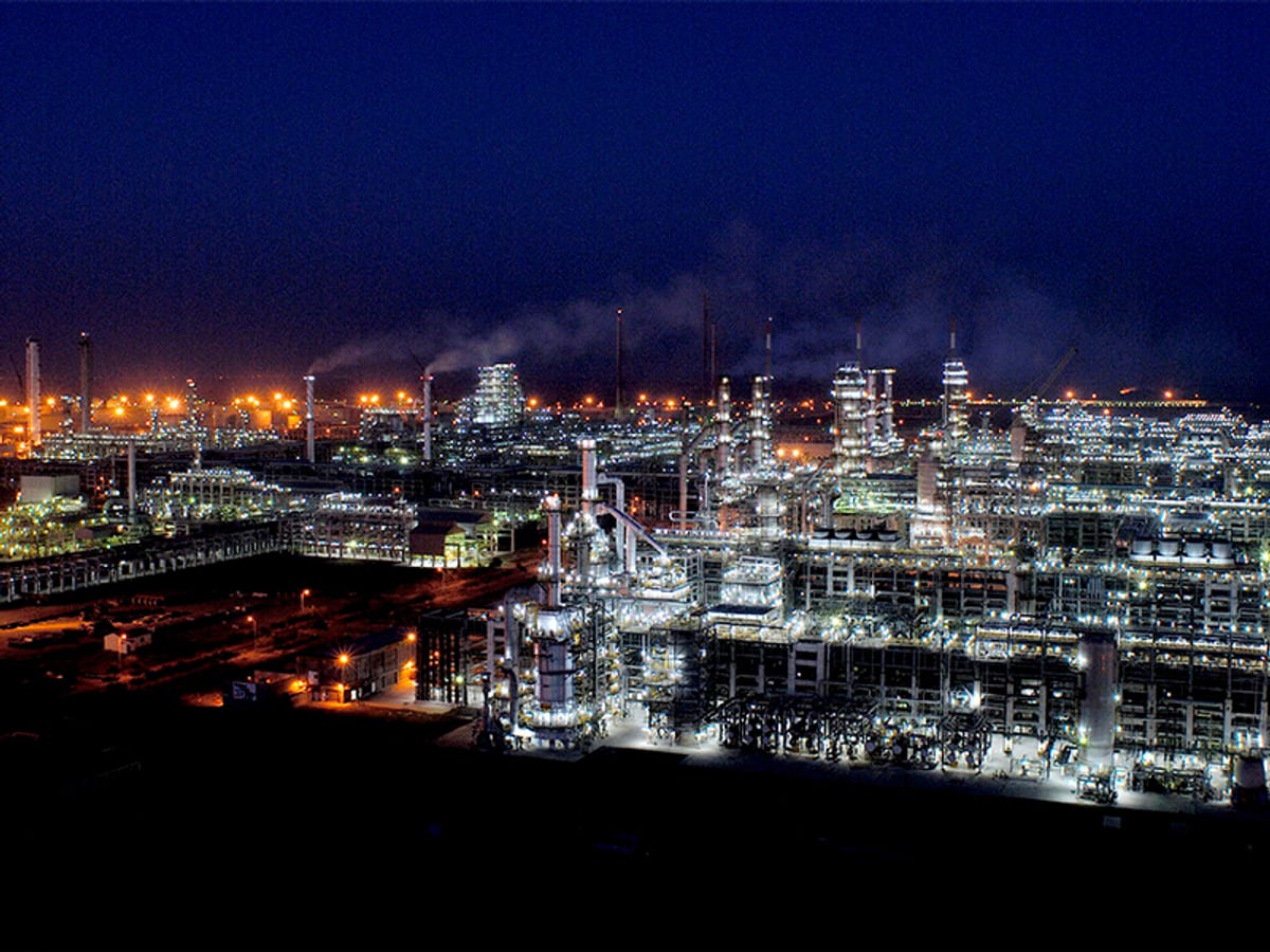 Jamnagar oil refinery complex in Gujarat India the worlds largest crude processing facility