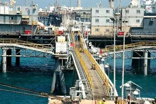 Aerial view of the Al Basrah Oil Terminal in the Northern Arabian Gulf