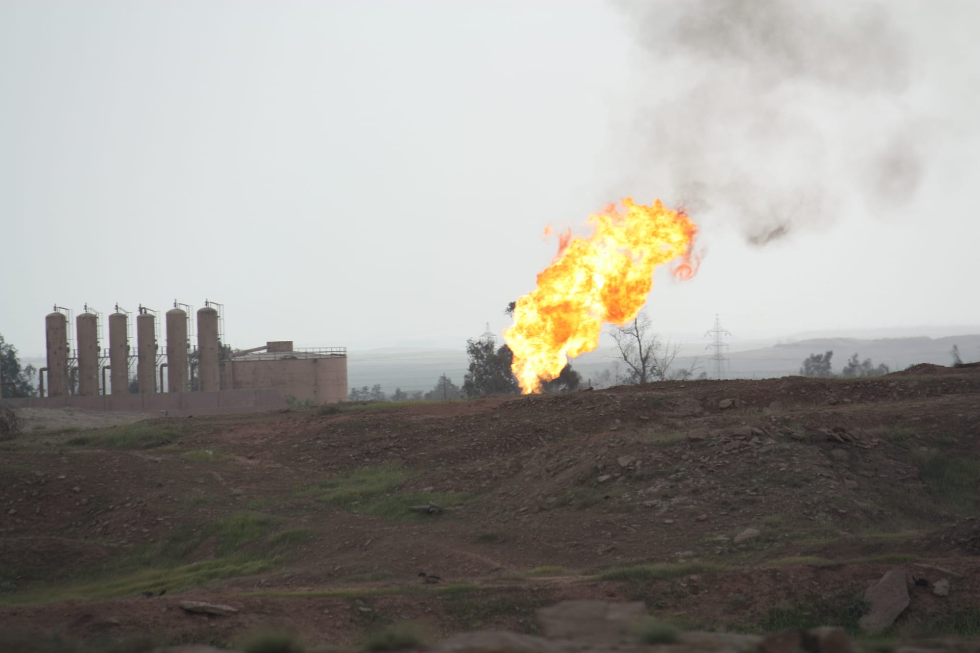 Oil extraction equipment at Kirkuk oil field in northern Iraq