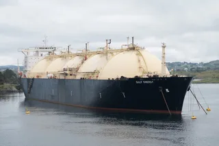 LNG carrier Gulf Energy underway at sea carrying liquefied natural gas cargo
