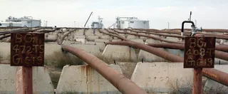 Pipelines at the Greater Burgan oil field in Kuwait operated by Kuwait Oil Company