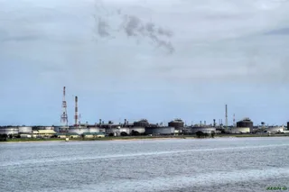 Industrial oil processing facility in Bonny, Rivers State, Nigeria, May 2015