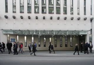 Entrance to the OPEC headquarters building in Vienna Austria where ministerial meetings are held