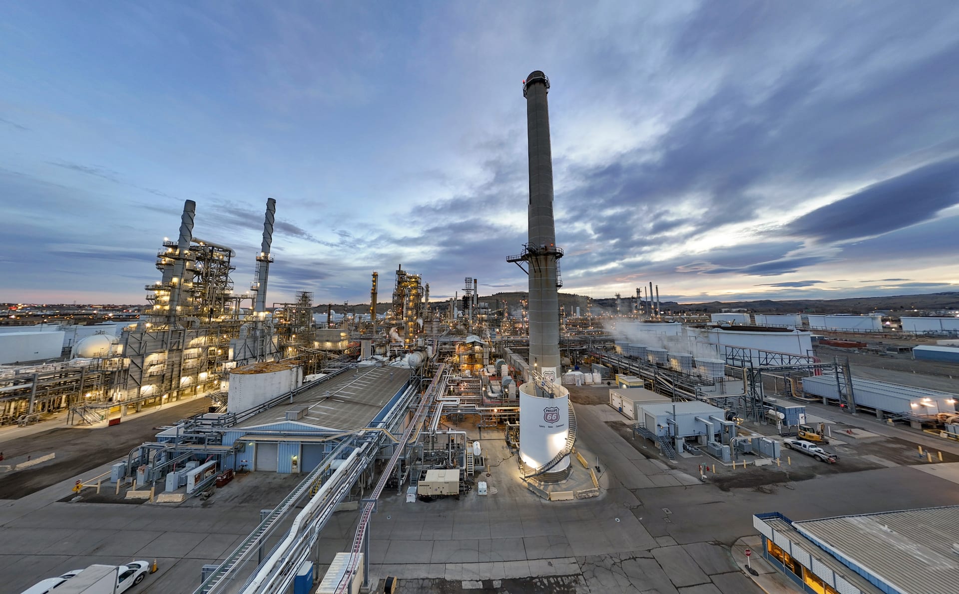Phillips 66 oil refinery facility showing industrial processing towers in Billings Montana