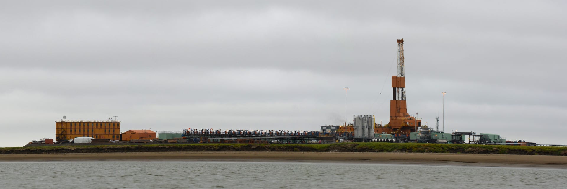Oil production facilities at Alpine oil field on Alaska North Slope western National Petroleum Reserve