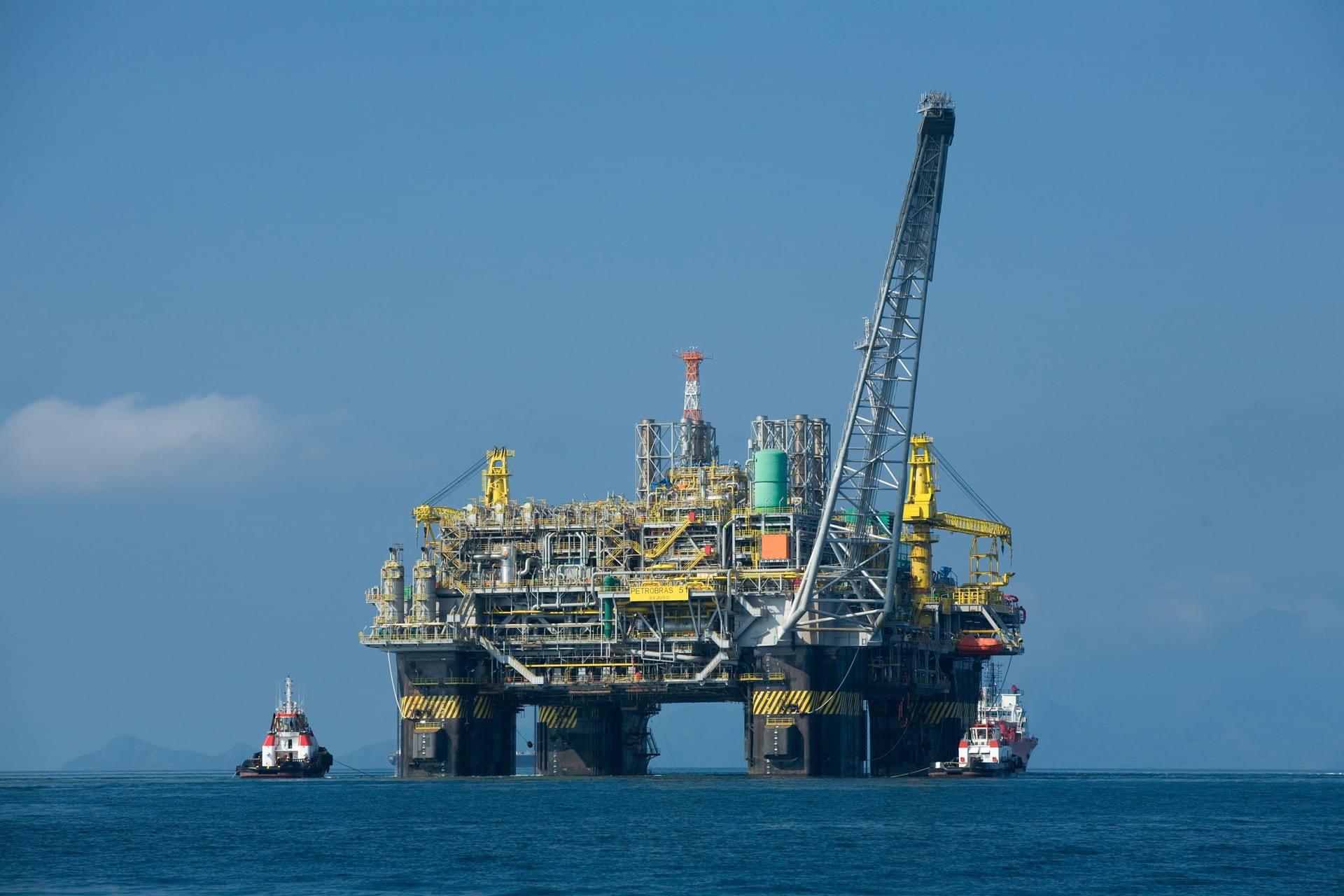 Petrobras P-51 semi-submersible oil and gas production platform operating in deep offshore waters