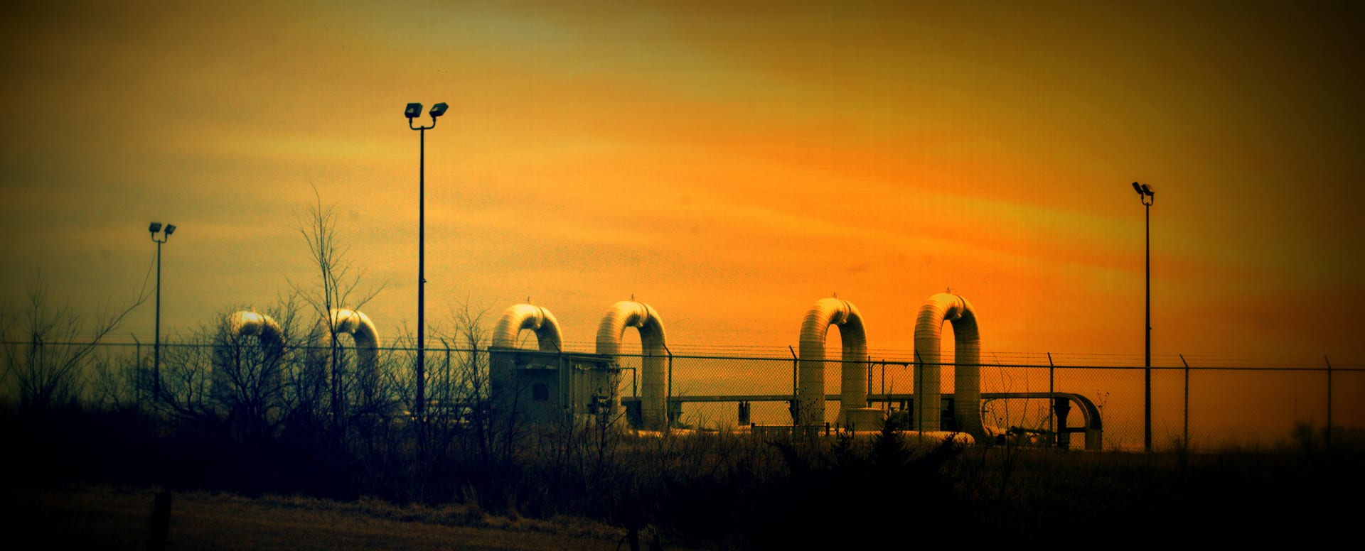 Keystone Pipeline pump station and infrastructure in rural Nebraska, United States
