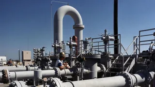 Crude oil pipeline and storage equipment at a US Strategic Petroleum Reserve facility