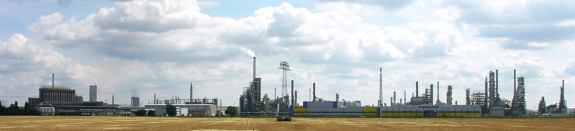 Aerial panorama of TotalEnergies refinery at the Leuna industrial park, Sachsen-Anhalt, Germany