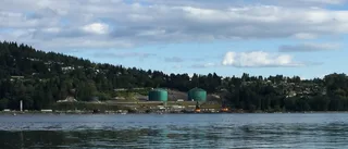 Crude oil tankers docked at Trans Mountain Westridge Marine Terminal in Burnaby BC 2024