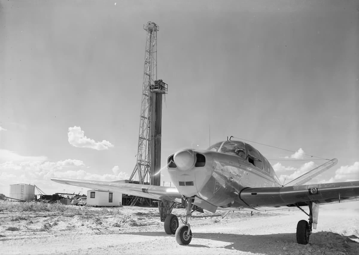 Oil pumpjack operating in the Permian Basin, West Texas oil production country