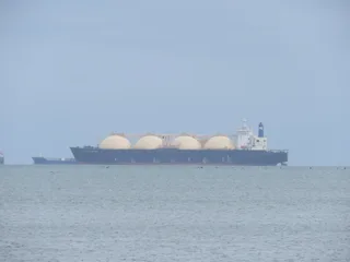 LNG tanker Northwest Sanderling at anchor in Cockburn Sound, Western Australia