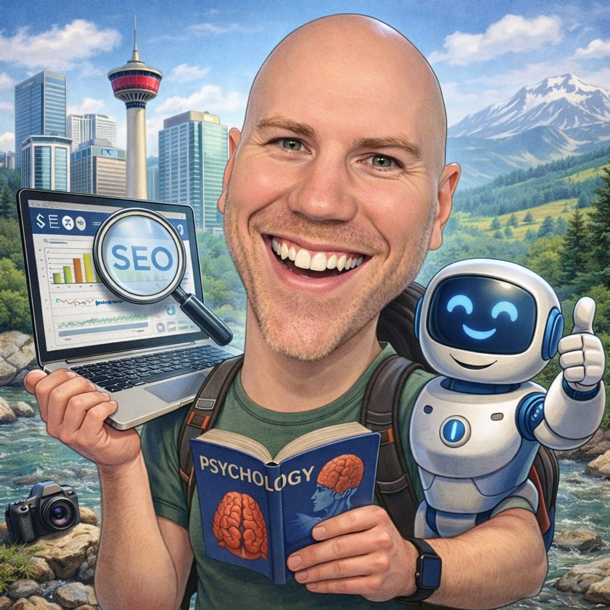 Caricature portrait of Adam Humphreys